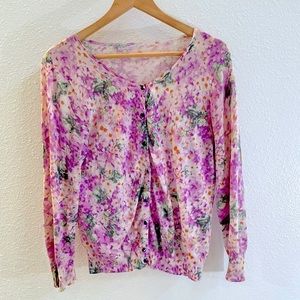 J Crew Watercolor Monet Floral Print Sweater
